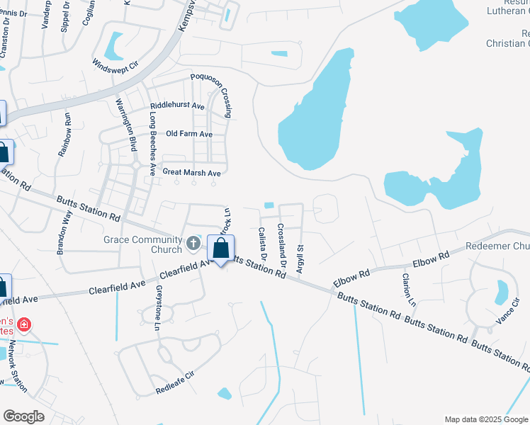 map of restaurants, bars, coffee shops, grocery stores, and more near 1200 Fordham Lane in Chesapeake