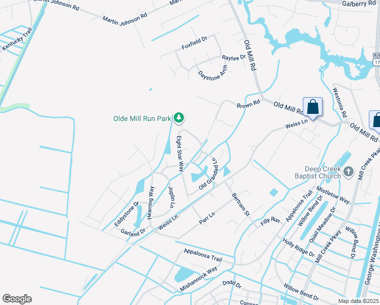 map of restaurants, bars, coffee shops, grocery stores, and more near 3405 Gilbys Court in Chesapeake