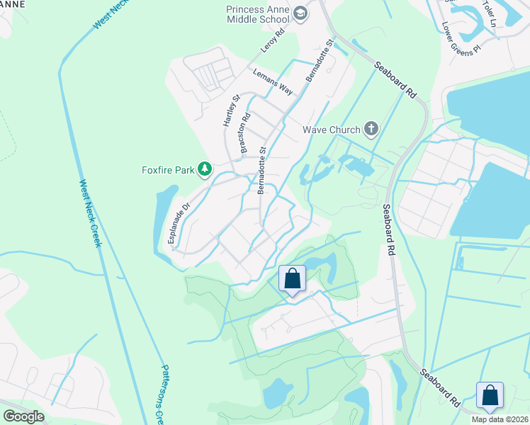 map of restaurants, bars, coffee shops, grocery stores, and more near 2308 Andre Court in Virginia Beach