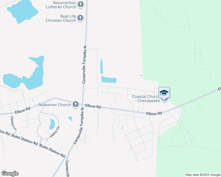 map of restaurants, bars, coffee shops, grocery stores, and more near 1623 Teton Court in Chesapeake