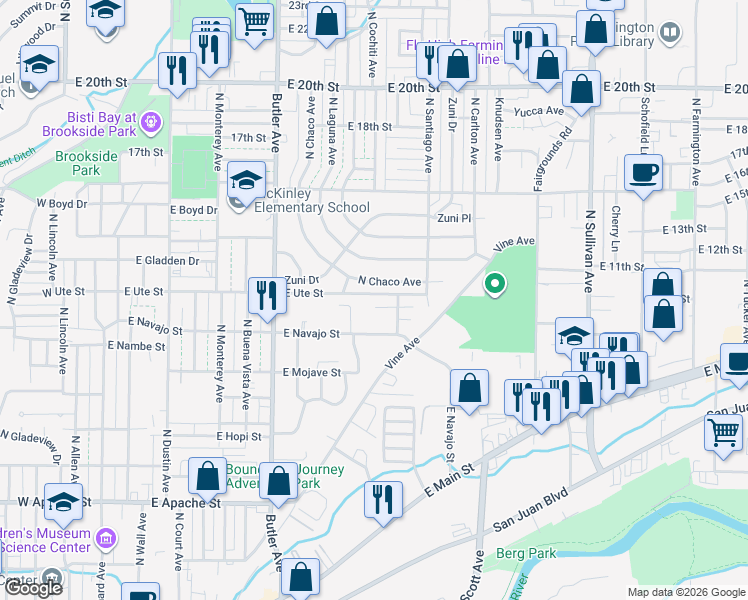 map of restaurants, bars, coffee shops, grocery stores, and more near 1006 Delhi Terrace in Farmington