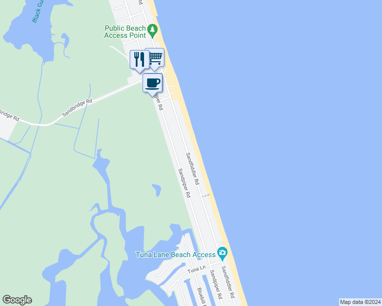 map of restaurants, bars, coffee shops, grocery stores, and more near 2620 Sandfiddler Road in Virginia Beach
