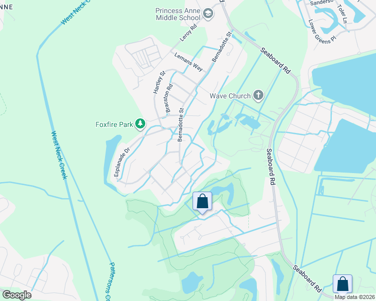 map of restaurants, bars, coffee shops, grocery stores, and more near 2308 Andre Court in Virginia Beach