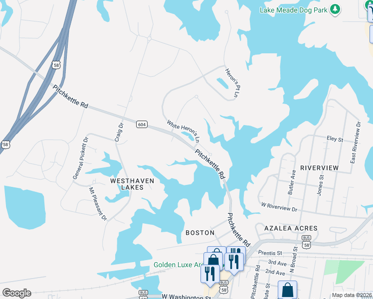 map of restaurants, bars, coffee shops, grocery stores, and more near 993 Pitchkettle Road in Suffolk