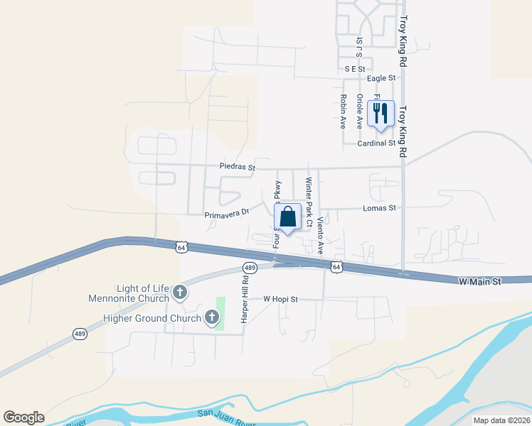 map of restaurants, bars, coffee shops, grocery stores, and more near 4709 Primavera Drive in Farmington