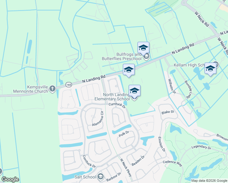map of restaurants, bars, coffee shops, grocery stores, and more near 2516 Alleghany Loop in Virginia Beach