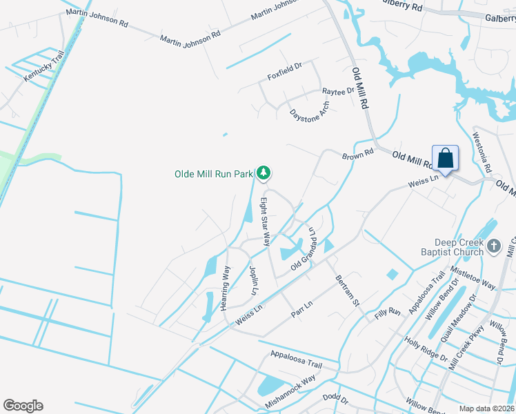 map of restaurants, bars, coffee shops, grocery stores, and more near 3316 8 Star Way in Chesapeake
