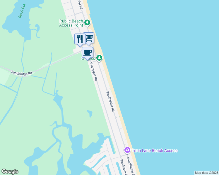 map of restaurants, bars, coffee shops, grocery stores, and more near 2620 Sandfiddler Road in Virginia Beach