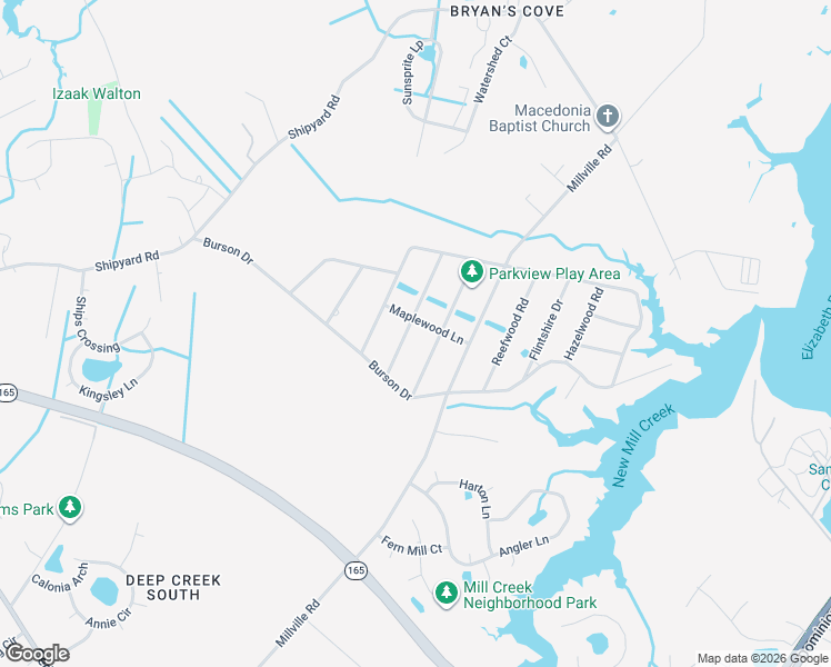 map of restaurants, bars, coffee shops, grocery stores, and more near 1957 Lemonwood Road in Chesapeake