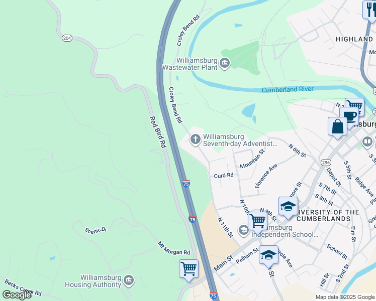 map of restaurants, bars, coffee shops, grocery stores, and more near 535 North 11th Street in Williamsburg