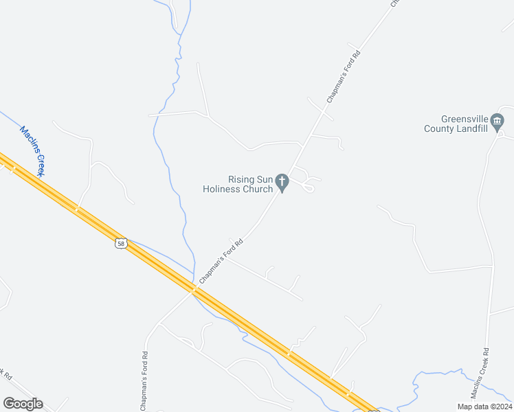 map of restaurants, bars, coffee shops, grocery stores, and more near 1030 Chapman's Ford Road in Emporia