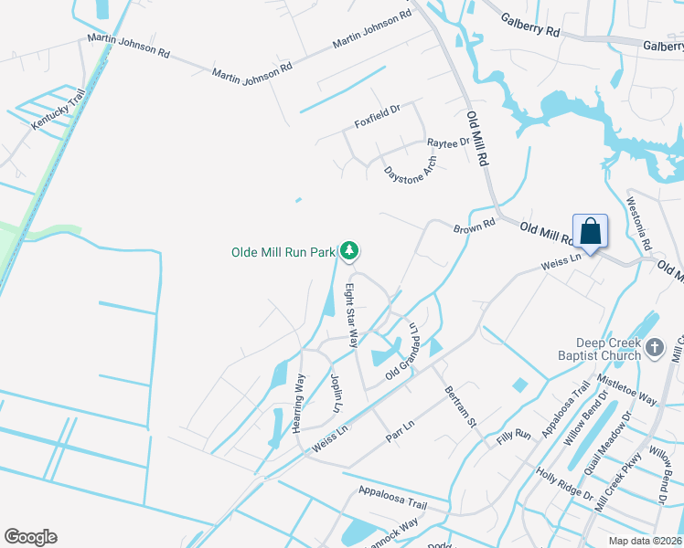 map of restaurants, bars, coffee shops, grocery stores, and more near 3336 8 Star Way in Chesapeake