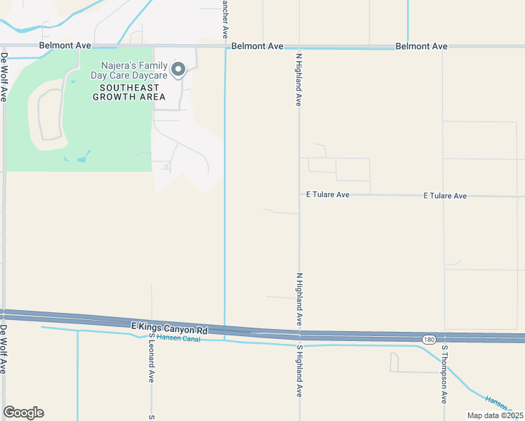 map of restaurants, bars, coffee shops, grocery stores, and more near 415 North Highland Avenue in Sanger