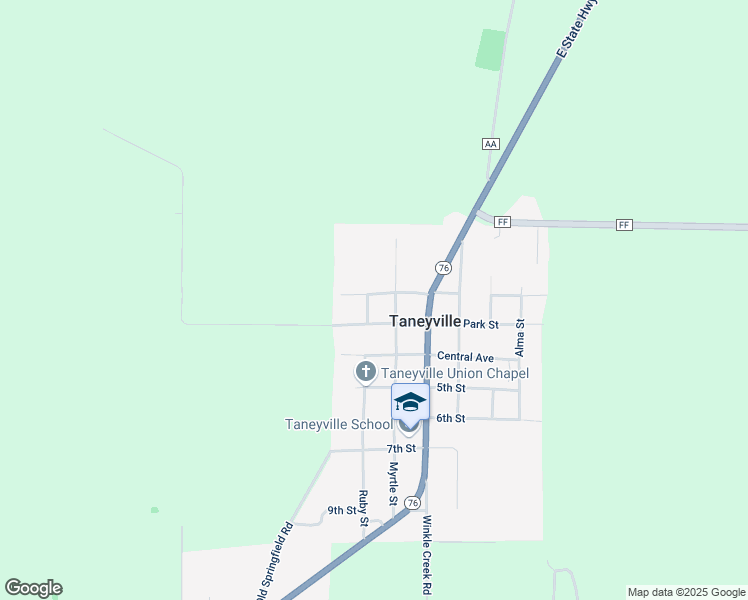 map of restaurants, bars, coffee shops, grocery stores, and more near 664 Ruby Street in Taneyville