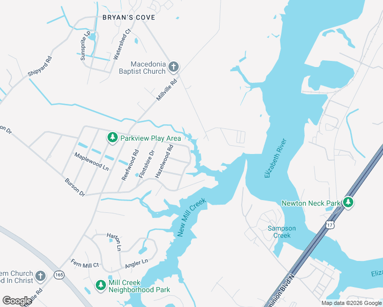 map of restaurants, bars, coffee shops, grocery stores, and more near 1746 Rockwood Drive in Chesapeake