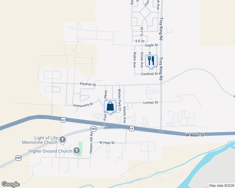 map of restaurants, bars, coffee shops, grocery stores, and more near 1209 Winter Park in Farmington