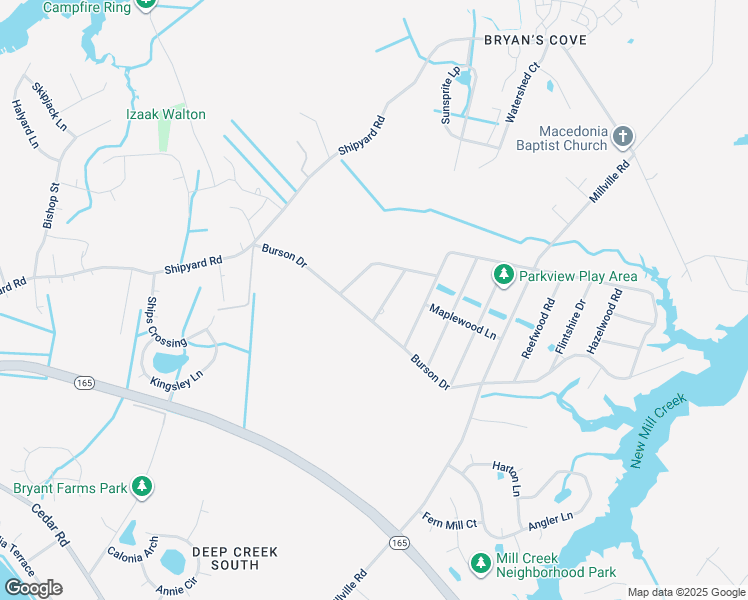 map of restaurants, bars, coffee shops, grocery stores, and more near 1928 Oakwood Road in Chesapeake
