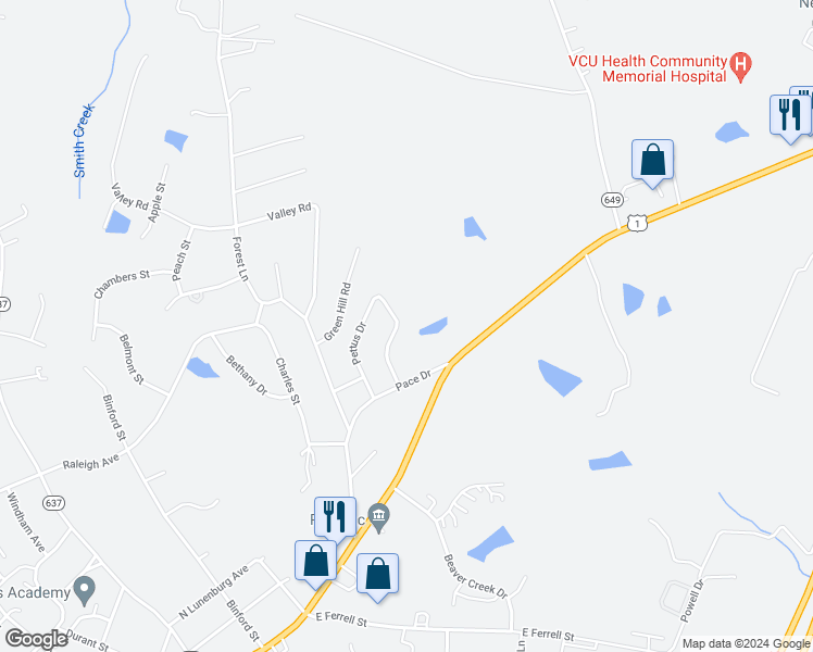 map of restaurants, bars, coffee shops, grocery stores, and more near 280-350 Leonard Street in South Hill
