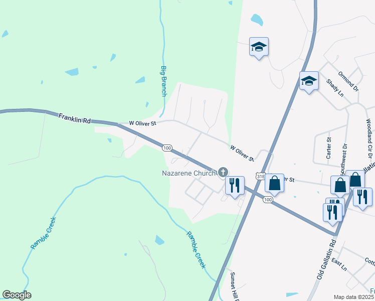map of restaurants, bars, coffee shops, grocery stores, and more near 45 Belmont Park Avenue in Scottsville