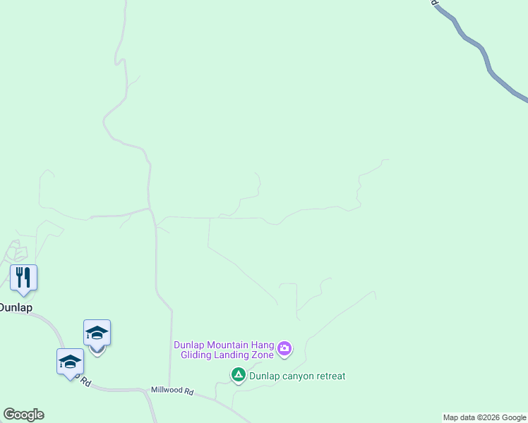map of restaurants, bars, coffee shops, grocery stores, and more near 39940 Millwood Road in Dunlap