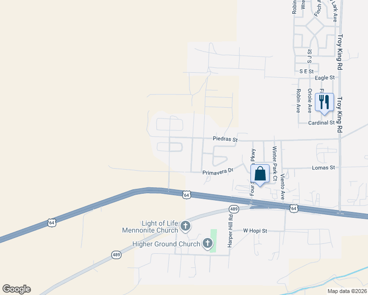 map of restaurants, bars, coffee shops, grocery stores, and more near 1388 Bluejay Circle in Farmington