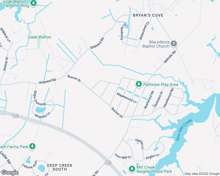 map of restaurants, bars, coffee shops, grocery stores, and more near 1909 Oakwood Road in Chesapeake