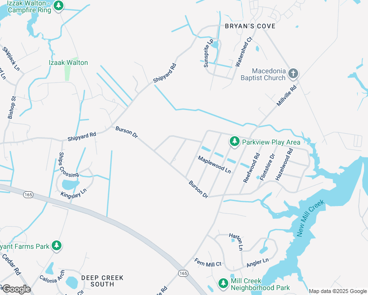map of restaurants, bars, coffee shops, grocery stores, and more near 1909 Oakwood Road in Chesapeake