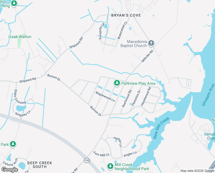 map of restaurants, bars, coffee shops, grocery stores, and more near 1928 Beechwood Road in Chesapeake