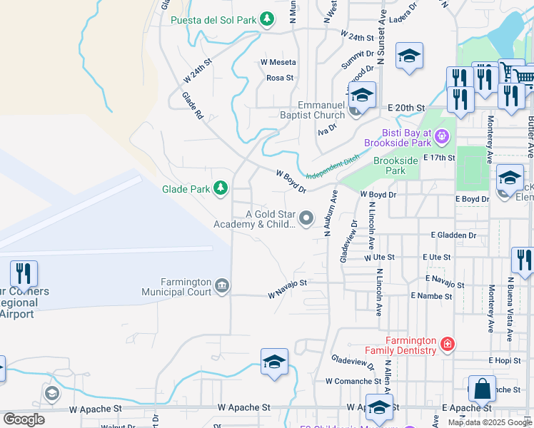 map of restaurants, bars, coffee shops, grocery stores, and more near 617 Ashurst Drive in Farmington