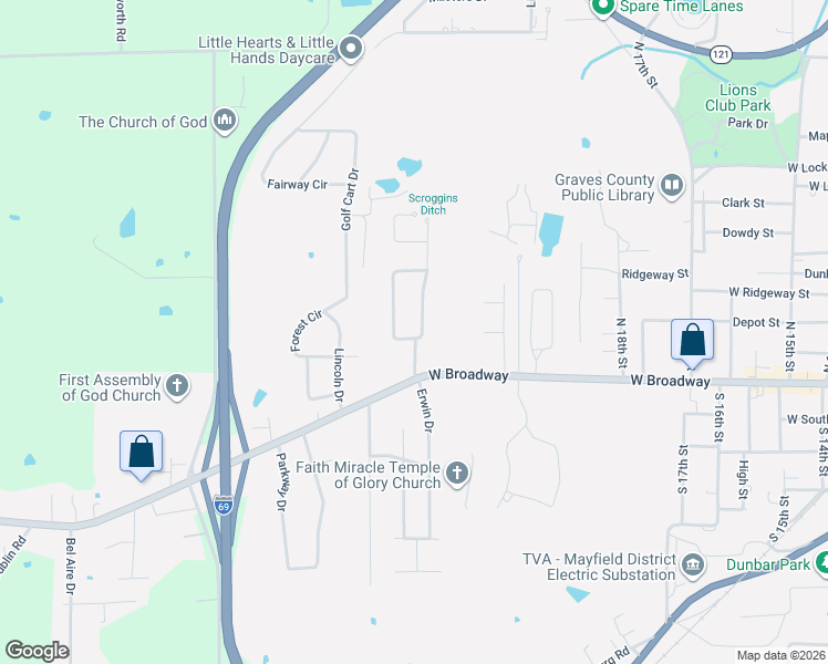 map of restaurants, bars, coffee shops, grocery stores, and more near 100-198 Arbor Ridge Dr in Mayfield