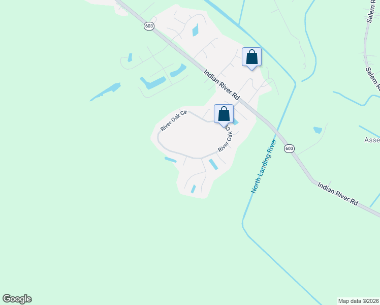 map of restaurants, bars, coffee shops, grocery stores, and more near 3701 River Oak Circle in Virginia Beach