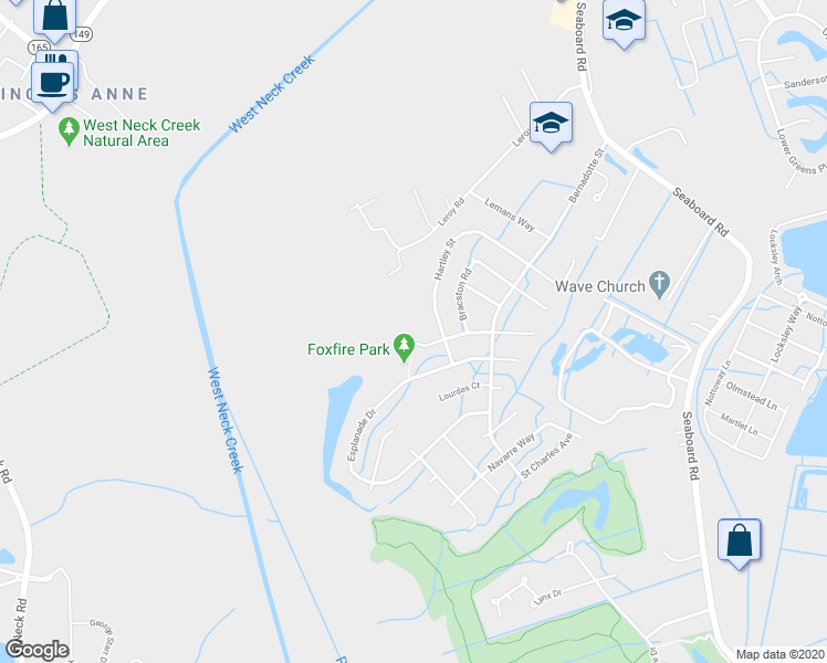 map of restaurants, bars, coffee shops, grocery stores, and more near 2306 Charing Cross Road in Virginia Beach