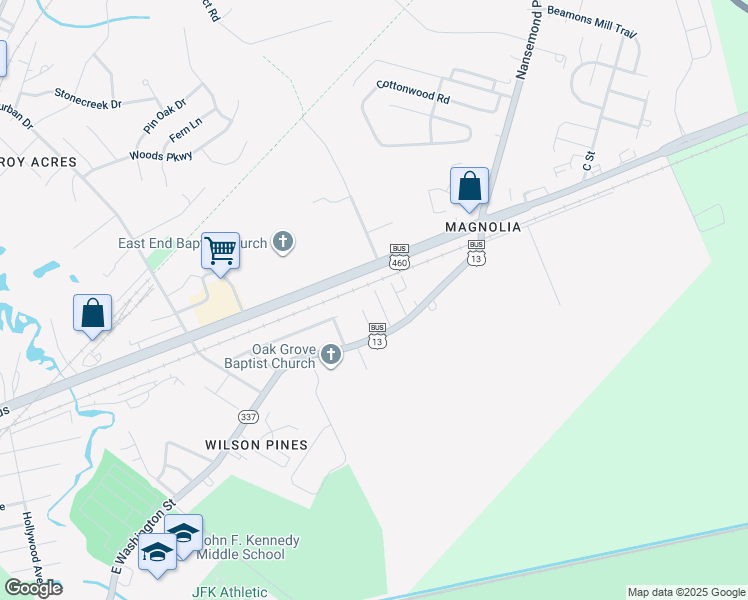 map of restaurants, bars, coffee shops, grocery stores, and more near 113 Crocker Street in Suffolk