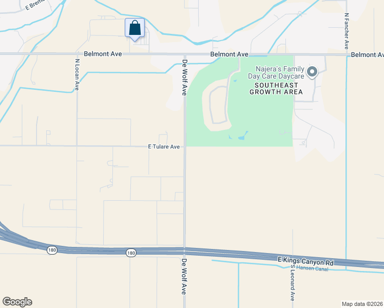 map of restaurants, bars, coffee shops, grocery stores, and more near 424 North De Wolf Avenue in Fresno