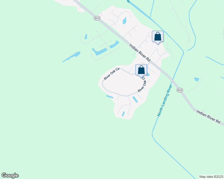 map of restaurants, bars, coffee shops, grocery stores, and more near 3781 River Oak Circle in Virginia Beach