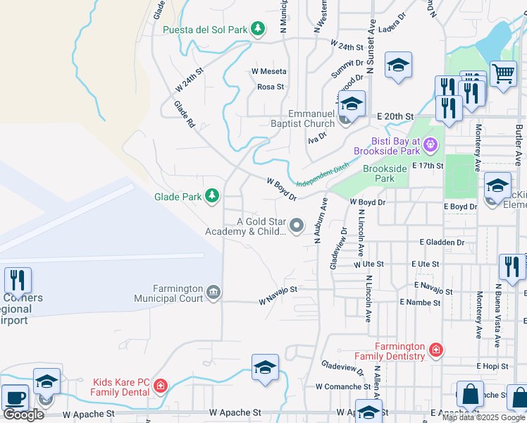 map of restaurants, bars, coffee shops, grocery stores, and more near 618 Ashurst Drive in Farmington