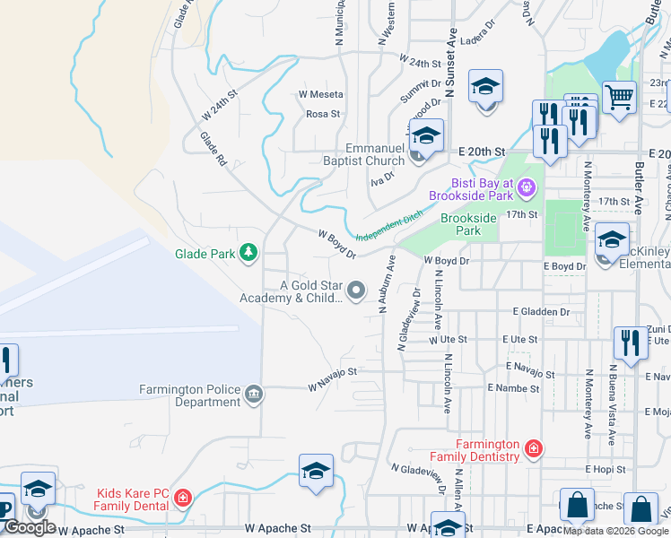 map of restaurants, bars, coffee shops, grocery stores, and more near 1401 Saint James Place in Farmington