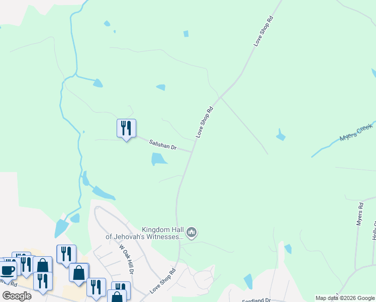 map of restaurants, bars, coffee shops, grocery stores, and more near 2036-2046 Love Shop Road in Halifax
