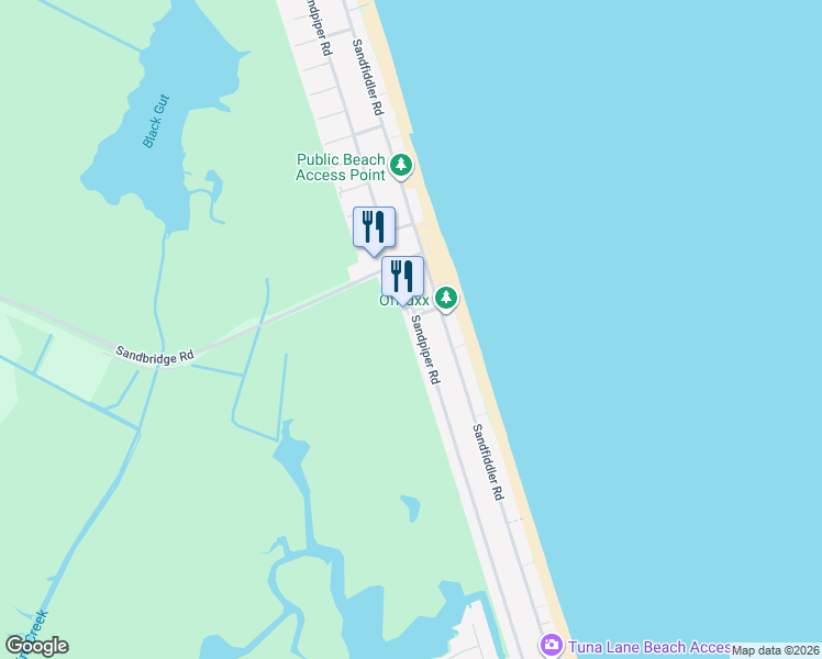 map of restaurants, bars, coffee shops, grocery stores, and more near 2557 Sandpiper Road in Virginia Beach