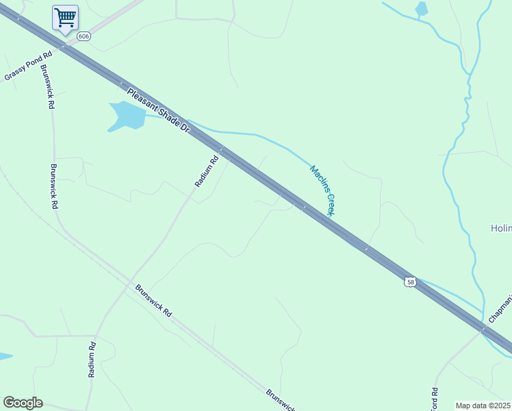 map of restaurants, bars, coffee shops, grocery stores, and more near 5050 Pleasant Shade Drive in Emporia