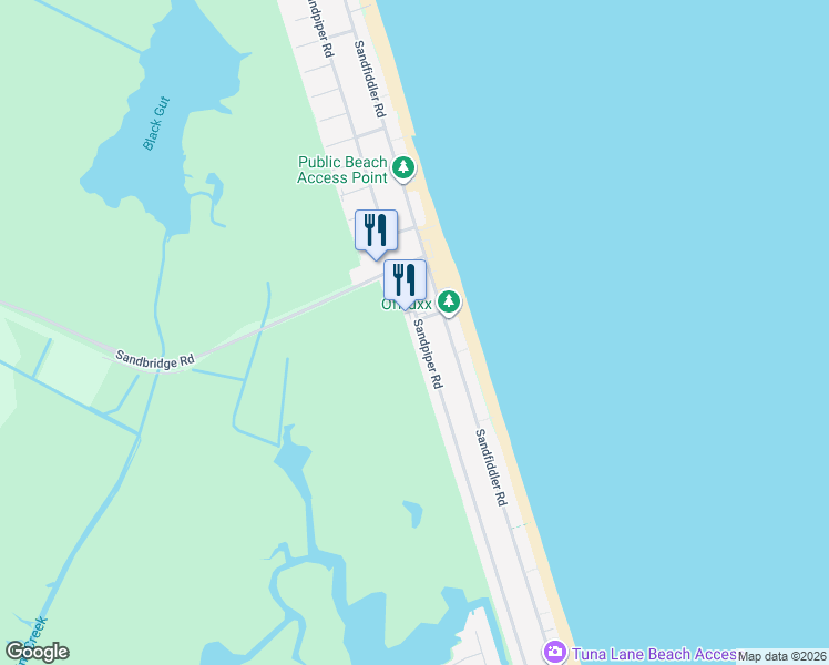 map of restaurants, bars, coffee shops, grocery stores, and more near 2557 Sandpiper Road in Virginia Beach