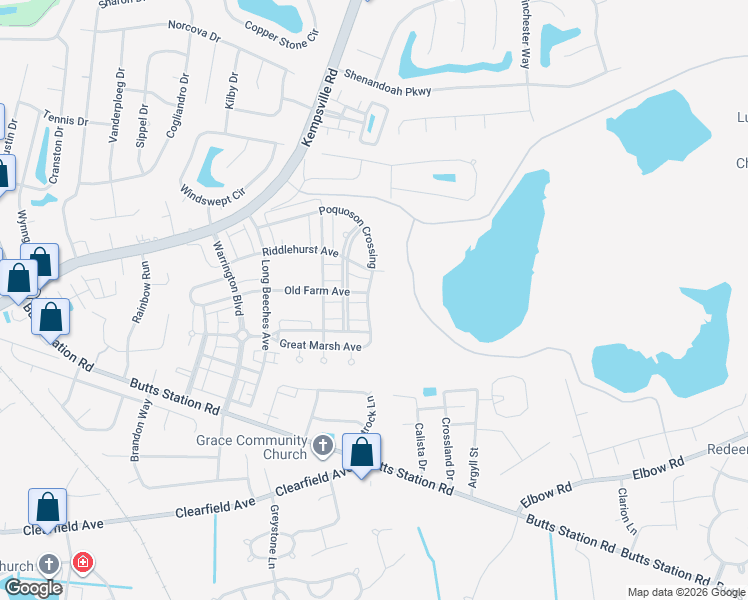 map of restaurants, bars, coffee shops, grocery stores, and more near 1017 Poquoson Crossing in Chesapeake