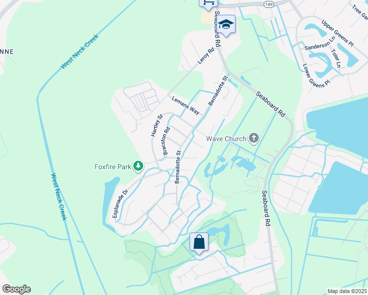 map of restaurants, bars, coffee shops, grocery stores, and more near 2645 Bernadotte Street in Virginia Beach