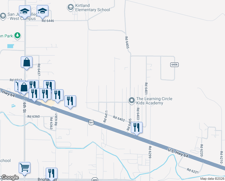 map of restaurants, bars, coffee shops, grocery stores, and more near 20-98 Adams Ave in Kirtland