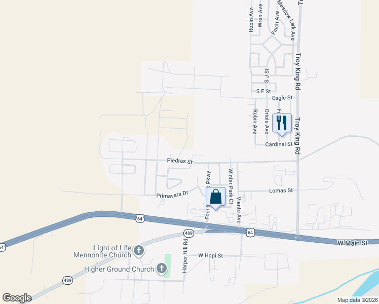 map of restaurants, bars, coffee shops, grocery stores, and more near 4750 Merlin Place in Farmington