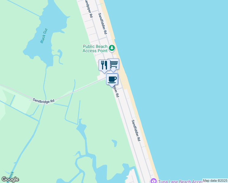 map of restaurants, bars, coffee shops, grocery stores, and more near 2553 Sandpiper Road in Virginia Beach