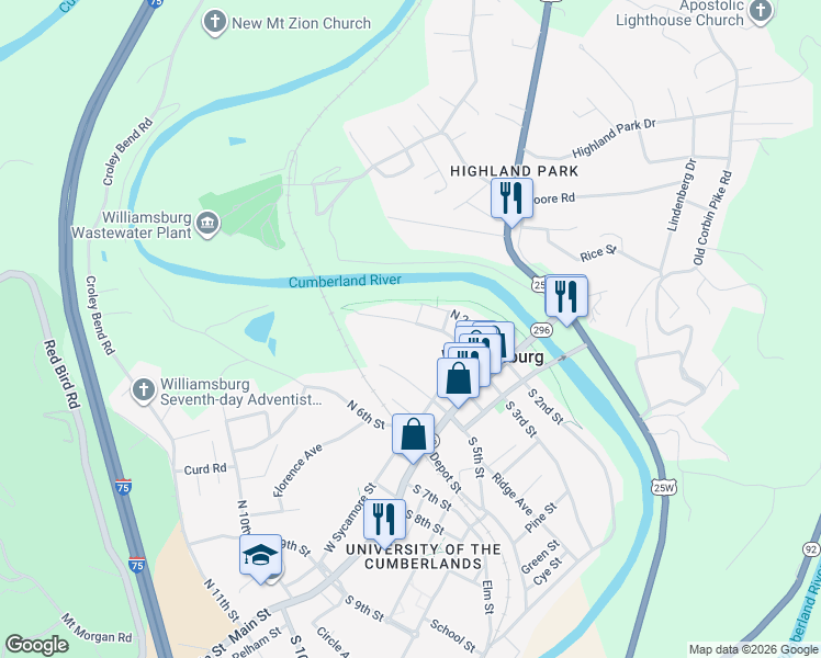 map of restaurants, bars, coffee shops, grocery stores, and more near 335 North 3rd Street in Williamsburg