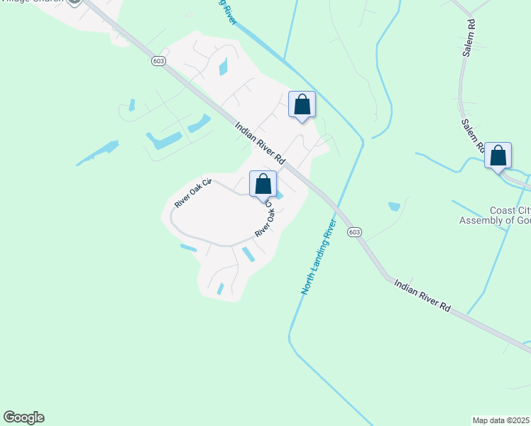 map of restaurants, bars, coffee shops, grocery stores, and more near 3717 River Oak Circle in Virginia Beach