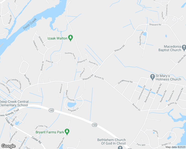 map of restaurants, bars, coffee shops, grocery stores, and more near 212 Creston Court in Chesapeake