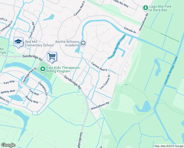 map of restaurants, bars, coffee shops, grocery stores, and more near 2508 Escorial Court in Virginia Beach
